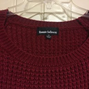 Maroon Sweater with button side detail